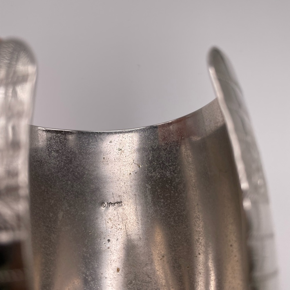 Monet Silver Cuff Bangle - image 4